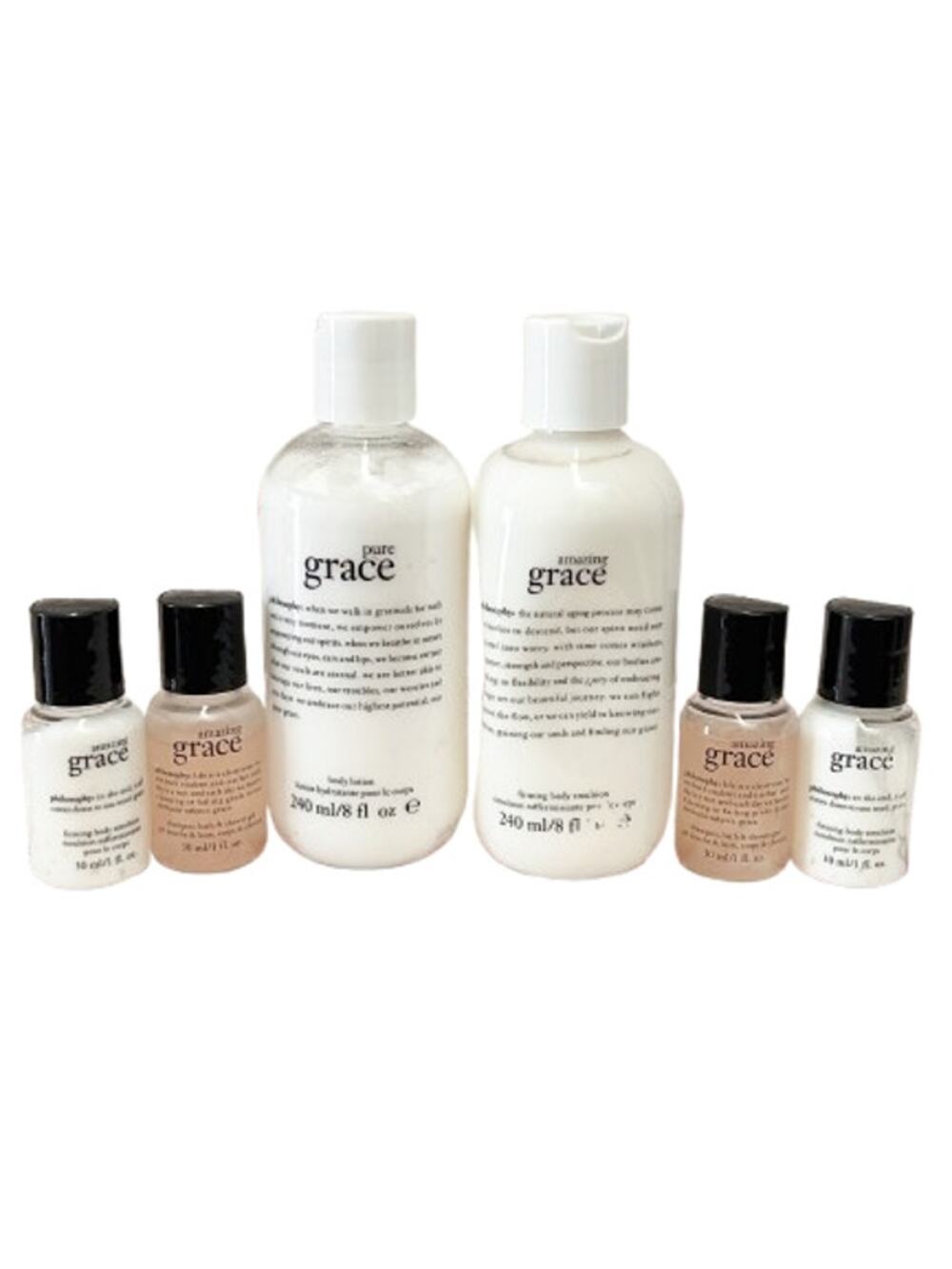 PHILOSOPHY Amazing Grace & Pure Grace Body Lotion & Wash Lot 6 Pieces NIB
